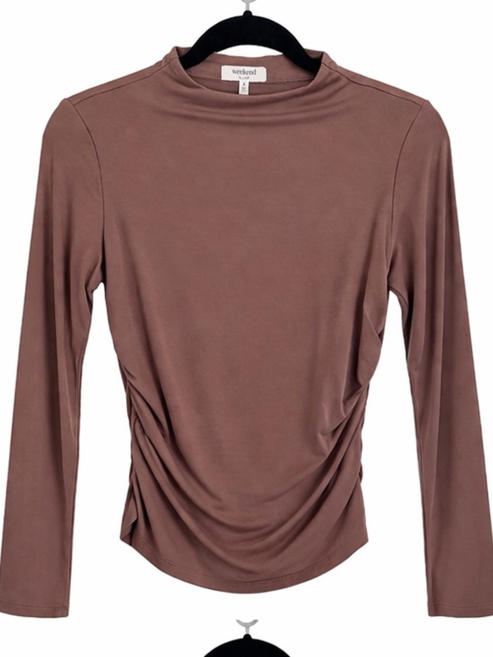 Weekend by Max Mara Brown Ruched Long Sleeve Top Size S